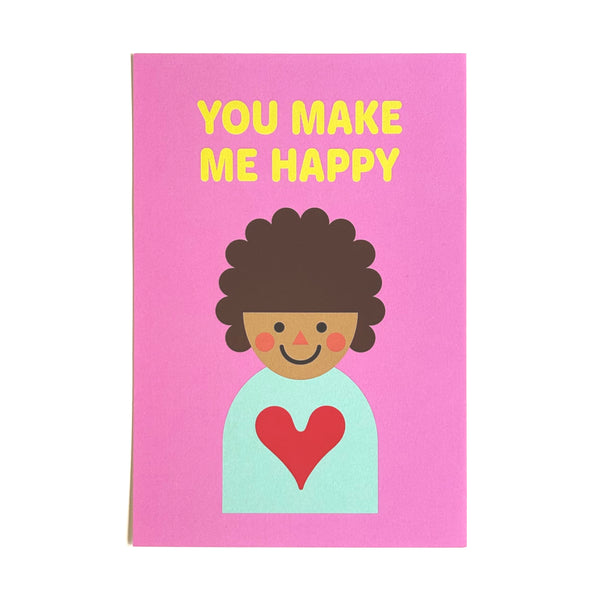 Postcard "HEARTic GIRLs” _ YOU MAKE ME HAPPY