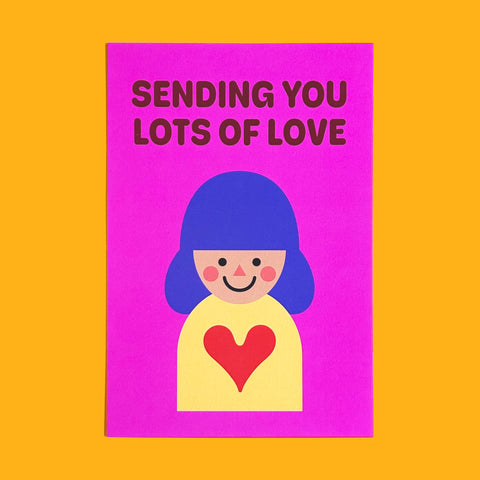 Postcard "HEARTic GIRLs” _ SENDING YOU LOTS OF LOVE