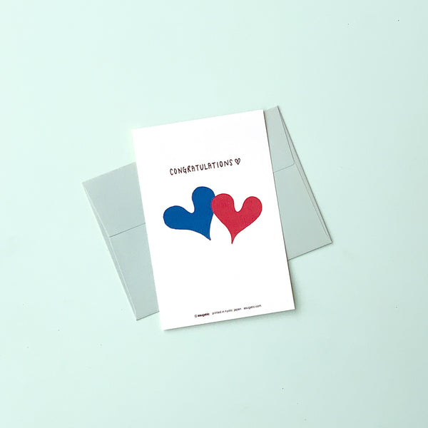 Greeting Card "Congratulations♡" _ Mint Blue