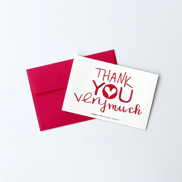 Greeting Card "Thank you very much" _ Ruby Red