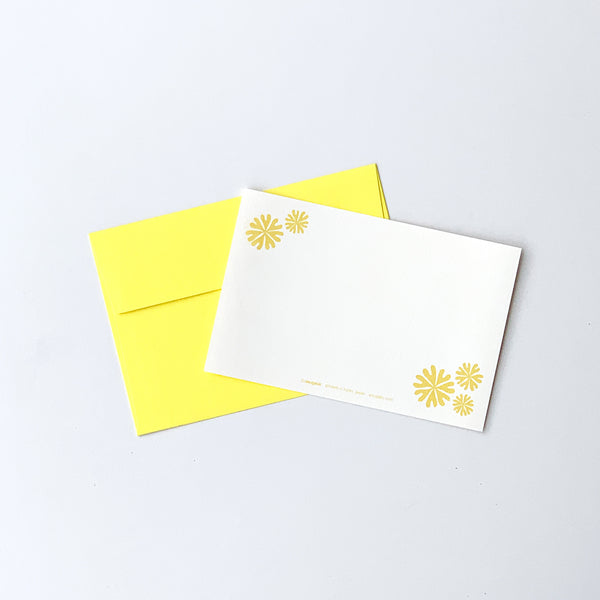 Greeting Card "HEARTic LUCKY flower" _ Lemon Yellow