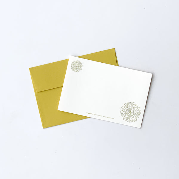 Greeting Card "HEARTic SOPHISTICATED flower" _ Khaki Yellow