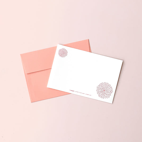 Greeting Card "HEARTic SOPHISTICATED flower" _ Coral Pink