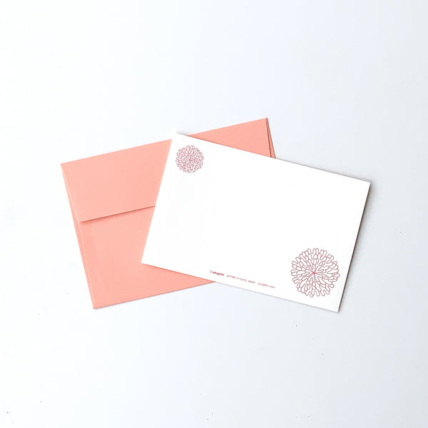 Greeting Card "HEARTic SOPHISTICATED flower" _ Coral Pink
