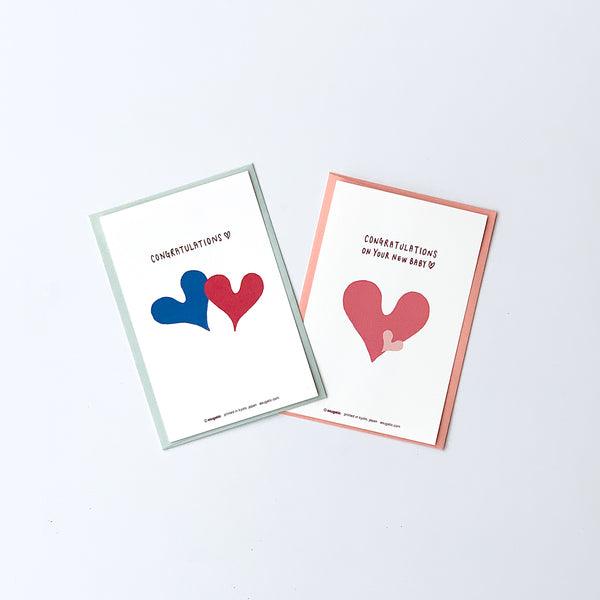 Greeting Card "Congratulations♡" _ Mint Blue