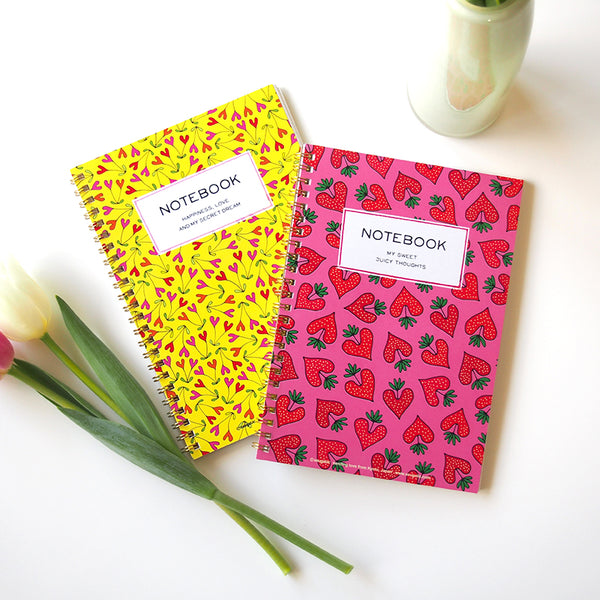 A5 spiral notebook "HEARTic strawberry"