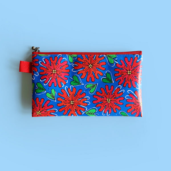 Flat Pouch “HEARTic LOVELY flower” _ American Dream