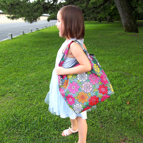 Reusable Foldable Shopping Bag "HEARTic FUNKY flower"