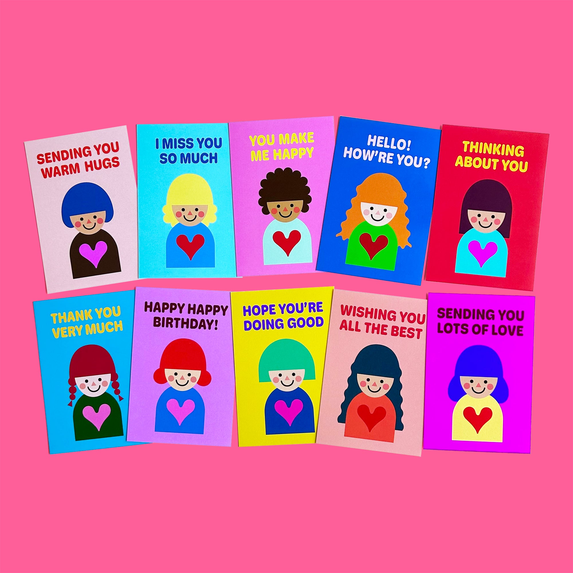 Postcard "HEARTic GIRLs” _ Assorted card set