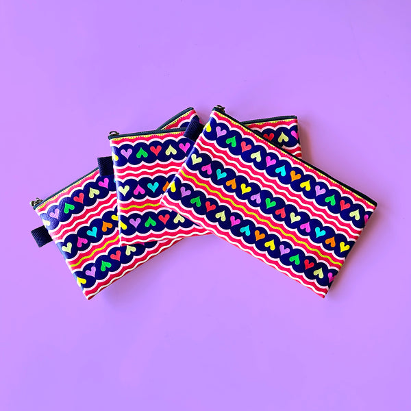Flat Pouch “HEARTy Cloudy” _ Over the Rainbow