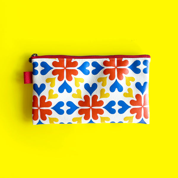 Flat Pouch "Popping LOVE flower” _ Mondrian