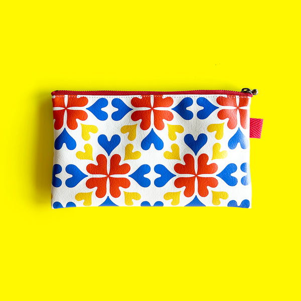 Flat Pouch "Popping LOVE flower” _ Mondrian