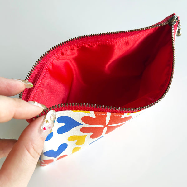 Flat Pouch "Popping LOVE flower” _ Mondrian