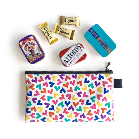 Flat Pouch “Dancing HEARTs” _ Multi Color