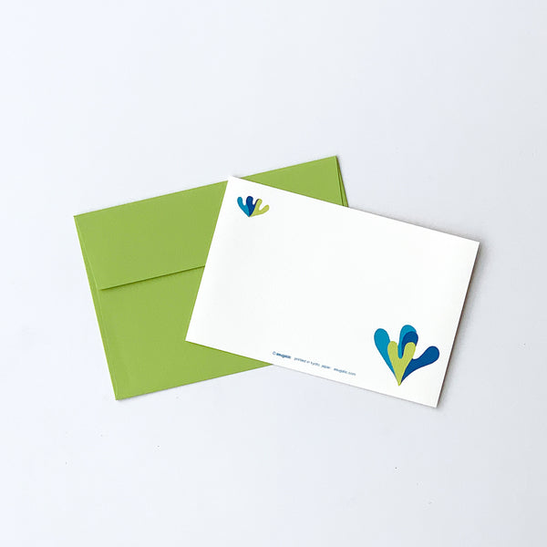 Greeting Card "HEARTic TRIO" _ Avocado Green