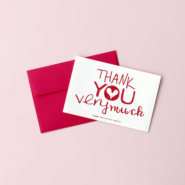 Greeting Card "Thank you very much" _ Ruby Red