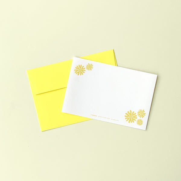 Greeting Card "HEARTic LUCKY flower" _ Lemon Yellow