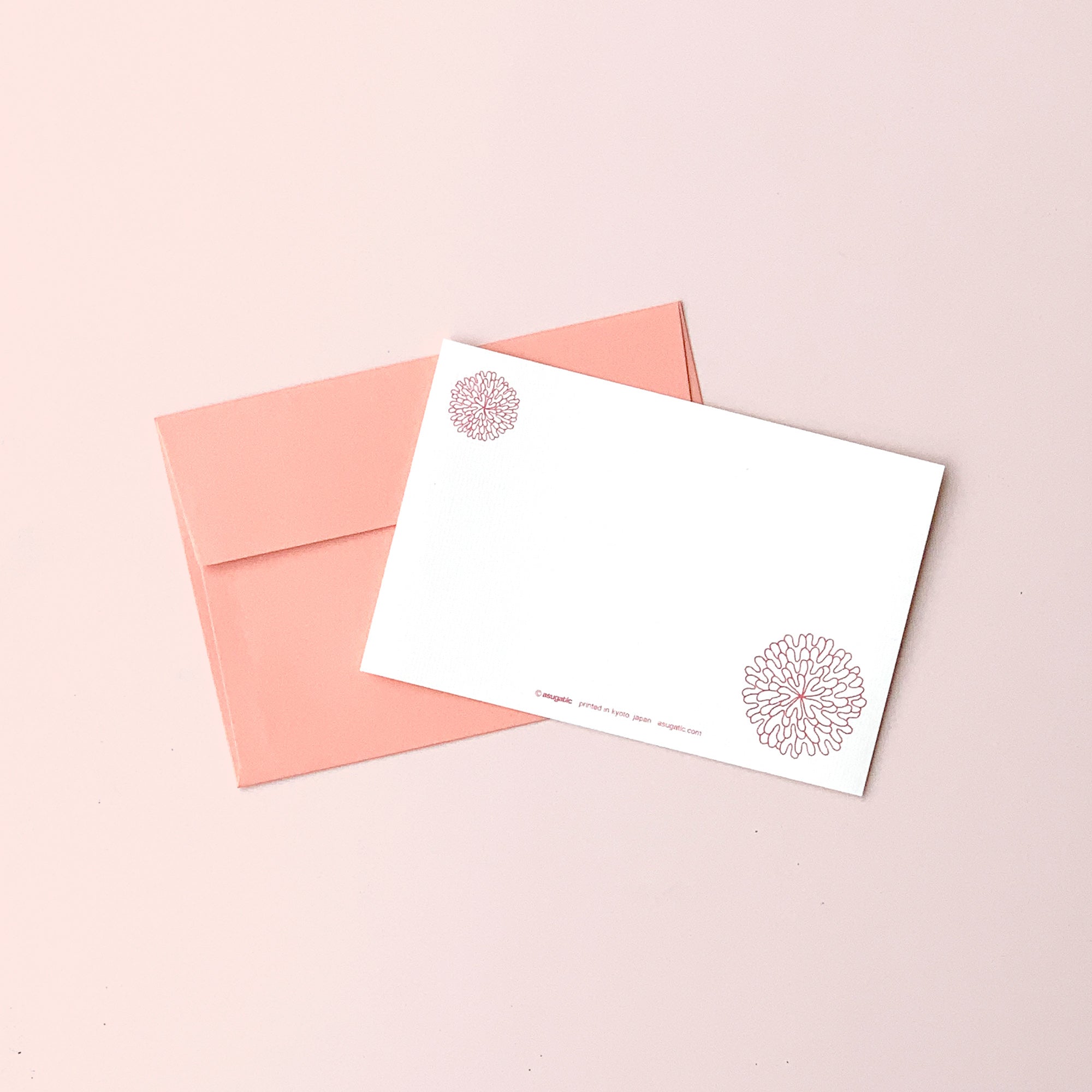 Greeting Card "HEARTic SOPHISTICATED flower" _ Coral Pink