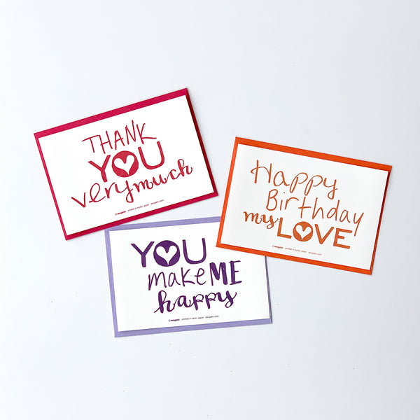 Greeting Card "Happy Birthday my love" _ Tangerine Orange
