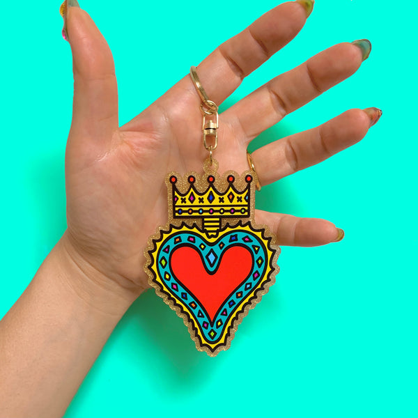 "Crown Heart” key chain