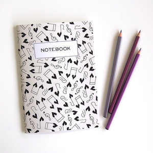 A5 notebook "Happy HEARTic Musicalnotes"