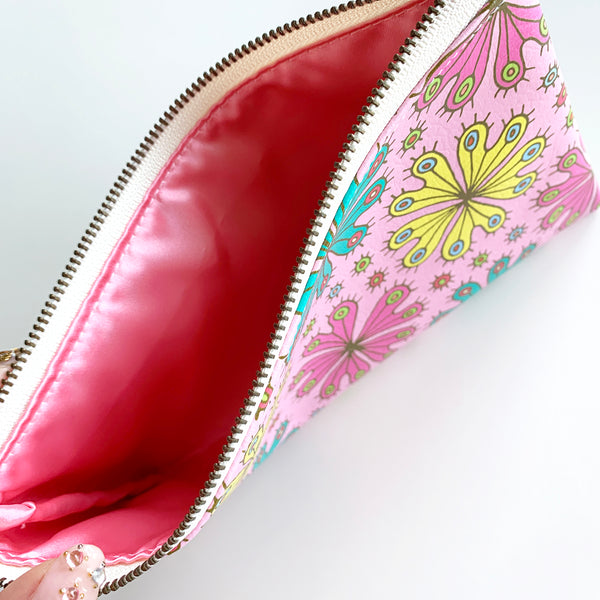Flat Pouch "HEARTic toge-toge flower" _ Candy Pink